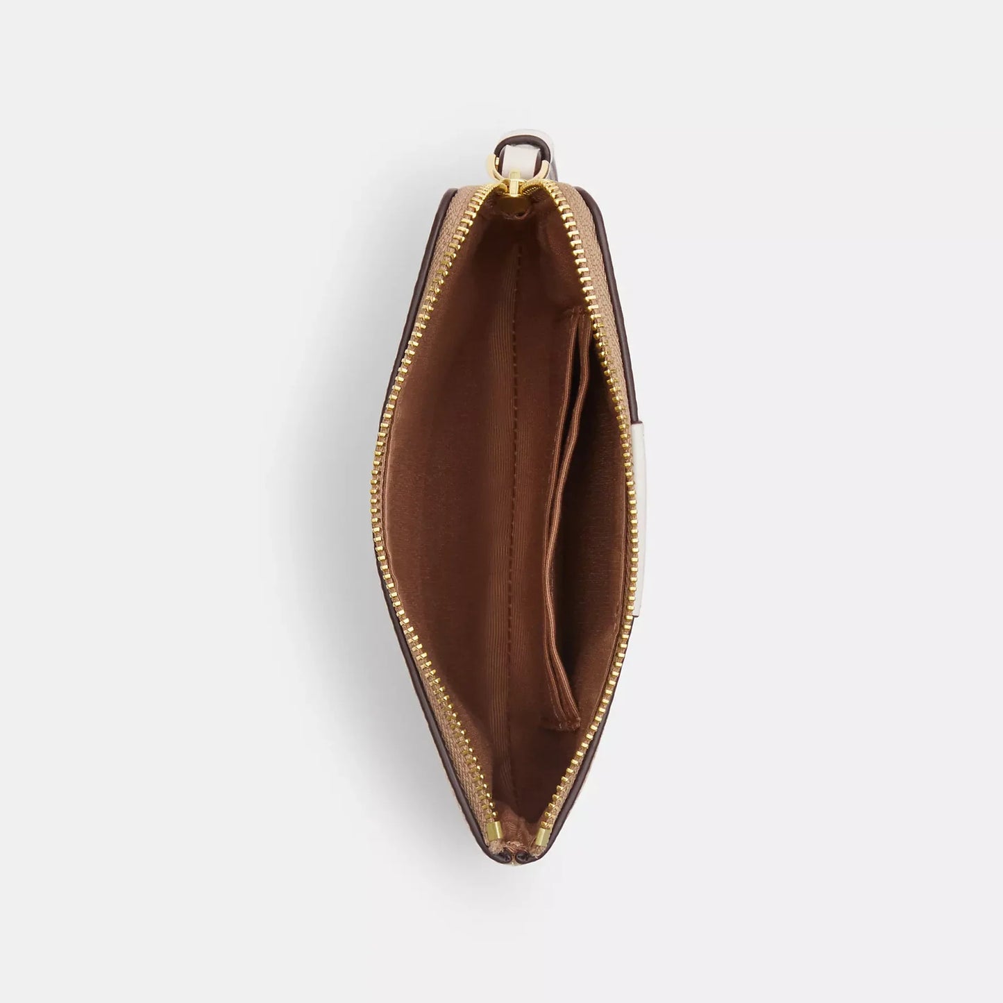 Corner zip wristlet in signature canvas with stripe / Coach