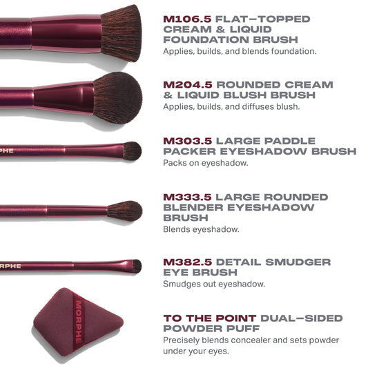 Rebellious 6-Piece Brush & Tool Set / Morphe