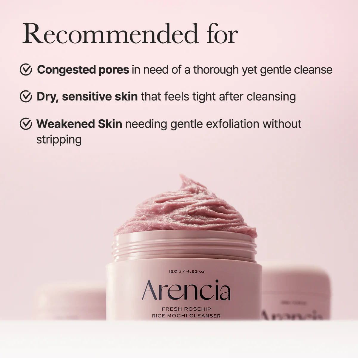 Fresh Rosehip Mochi Cleanser (120 g) / Arencia