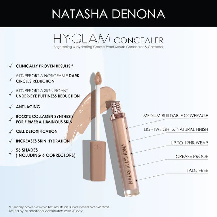 Hy-Glam Brightening & Hydrating Medium to Full Coverage Crease Proof Serum Concealer / Natasha Denona